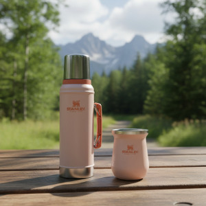 Termo 1lt Stanley Rosa Mate Camionero Acero Inox Original Rosado