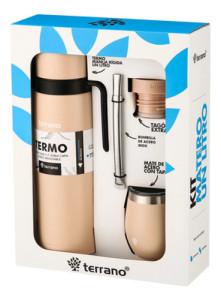 Kit Matero Terrano 1lt Manija Rigida Termo Mate Bombilla