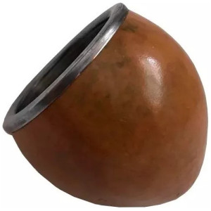 Mate Porongo Calabaza Acero Inox Liso Boca Chata Porongo