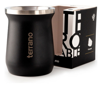 Mate Tradicional Camionero Acero Inox Doble Capa 230 Terrano Negro
