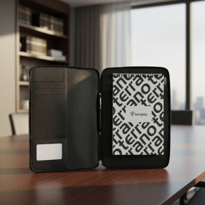 Carpeta Con Cierre A4 Lapicera Libreta Oficina Terrano Negro