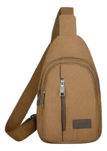 Riñonera Bandolera Cruzada Unisex Morral Con Correa Urbana Marrón