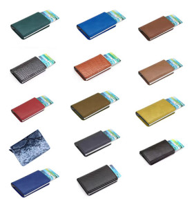 Tarjetero Porta Tarjetas Rfid Anticlonación Simil Cuero Slim