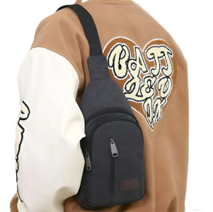 Riñonera Bandolera Cruzada Unisex Morral Con Correa Urbana Negro