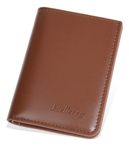 Tarjetero Baellerry Elegante Moderno Porta Tarjetas Compacto Liso Marrón