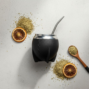 Mate Acero Inoxidable Termico Resistente + Bombilla Regalo Negro