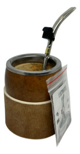 Mate Calabaza Bombilla 17cm Alpaca Posa Mate + Luz Bombilla Pico Loro Aplique