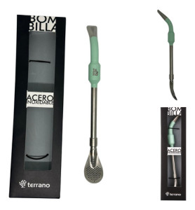 Bombilla Terrano Acero Inoxidable Paleta Premium Verde Agua