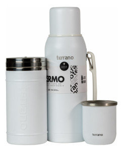 Mate Termo Terrano Base Silicona Yerbera Kit Matero Kit Blanco Termo Base Silicona-sicilia