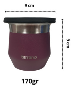 Kit Mate Tapa Silicona Termo Terrano Acero Inox + Bombilla Uva