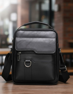 Bandolera Cuero Sintético Correa Ajustable Bolsillos Hombre