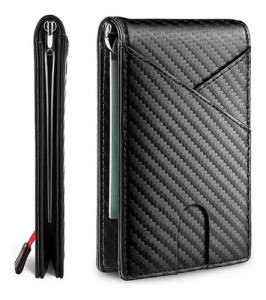 La Mejor Billetera Rfid Antirrobo, Billetera Delgada De Color Negro Para Hombre Negro