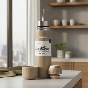 Mate Autocebante - Termo Acero Inox 500 Ml Terrano Arena Autocebante