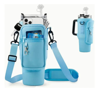 Funda Protectora Porta Quencher Vaso Spotie Neopreno Lisa Celeste