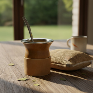 Kit Mate Calabaza Posa Mate Bombillon 18cm Alpaca + Yerbera Mate Con Vuelo Bombillon Recto Aplique