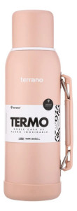 Termo 1lt Terrano Premium Base Silicona Antigolpes Rosa