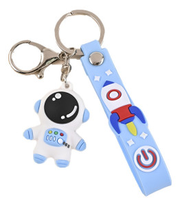 Llavero De Goma Con Gancho Y Asa Para Bebé Astronauta, Color Azul
