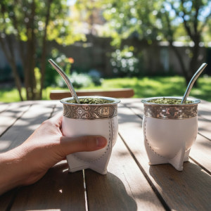 Mates Imperiales Alpaca Calabaza Blanco