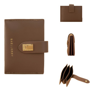 Monedero Broche Porta Tarjetas Dama Fino Elegante Compacto Liso Marrón