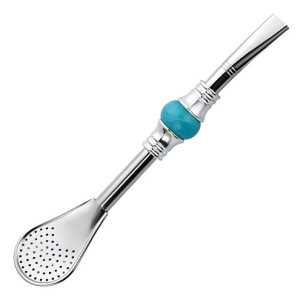 Bombilla Corta Piedra Acero Inox. Moderna Elegante Para Mate Verde Agua