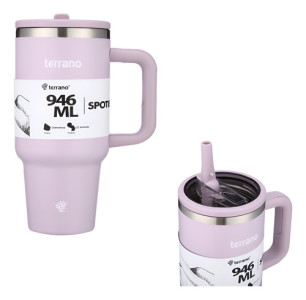 Terrano Spotie Cup Vaso Termico 946 Ml Con Pico Acero Inox Lila Lisa