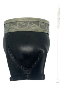 Mate Imperial Alpaca Calabaza Cuero Premium Limpia Bombilla