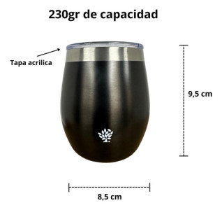 Termo Terrano 1lt Base Silicona Anticaida + Mate + Bombilla Negro Metalizado