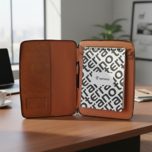 Carpeta Con Cierre A4 Lapicera Libreta Oficina Terrano Brandy