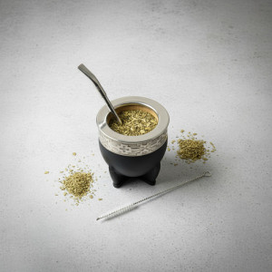 Mate Imperial Bombilla Alpaca Pico Loro + Limpia Bombillas