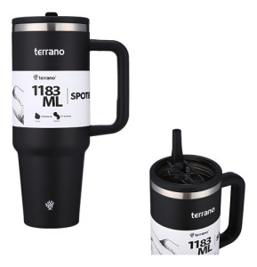Vaso Termico Inox Terrano Spotiecup 1183 Ml Con Pico Negro Tritan