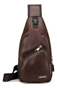 Bandolera Cruzada Bolso De Pecho Hombre Simil Cuero Moderna