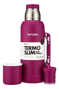 Termo Terrano Slim 750 Con Asa Base Silicona Antiabollones Púrpura
