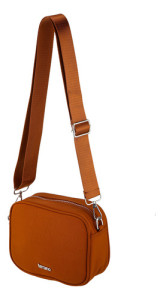 Bandolera Perla Terrano Acabado De Los Herrajes Níquel Color Cuoio Ladrillo Correa De Hombro Cuoio Diseño De La Tela Tela