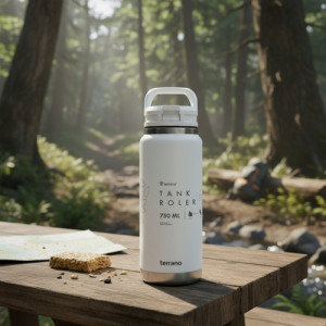 Botella Termica Pico Tank Roler 750ml Terrano Asa Rígida Blanco