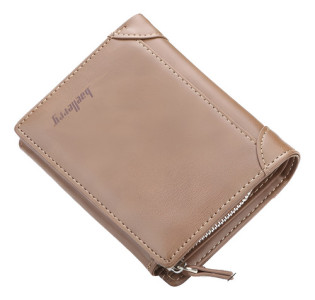 Billetera Compacta Bolsillo Plegable Cierre Boton Baellerry Liso Marrón