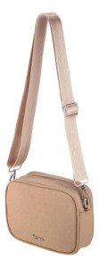 Bandolera Dama Terrano Chica C/correa Ajustable Tela Taupe Níquel Taupe