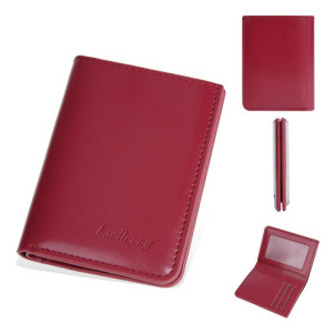 Tarjetero Baellerry Elegante Moderno Porta Tarjetas Compacto Rojo Liso