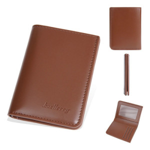 Tarjetero Baellerry Elegante Moderno Porta Tarjetas Compacto Liso Marrón