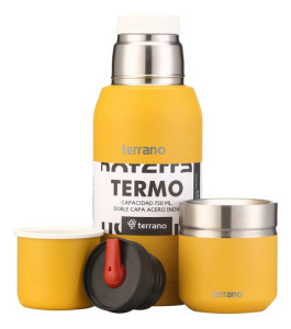 Set Terrano Termo 750ml + Mate Acero Folki Bombilla Regalo.