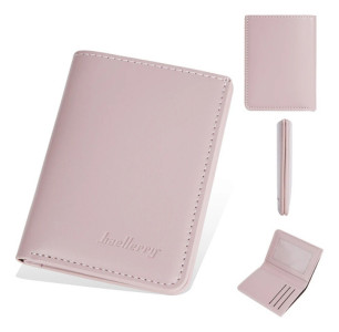 Tarjetero Baellerry Elegante Moderno Porta Tarjetas Compacto Liso Rosa Claro