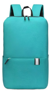 Mochila Porta Laptop Lona Urbana Clasica Simple Ajustable Turquesa