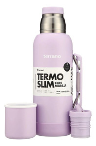 Termo Terrano Slim 750 Con Asa Base Silicona Antiabollones Lila