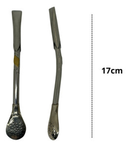 Mate Calabaza Bombilla 17cm Alpaca Posa Mate + Luz Bombilla Recta Pico Rey Cincelada