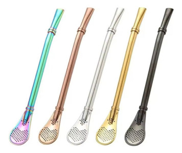 Bombilla Mate Acero Inoxidable Corta Varios Colores