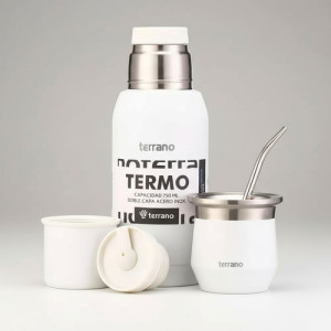 Kit Termo 750ml Terrano Mate Acero Tapa Silicona + Bombilla