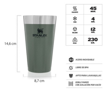 Vaso Para Cerveza Stanley Beer Pint 470ml Promoción Verano Color Verde