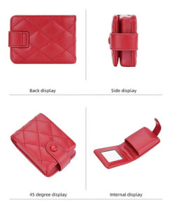 Estuche Maquillaje Espejo Neceser Organizador Cosmética Rojo