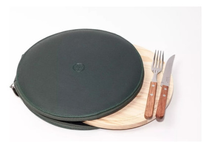 Set Parrilla Redondo Con Cubiertos Terrano Asado