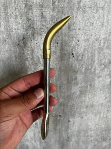 Bombillon Alpaca Pico Loro Bronce 20cm + Limpia Bombilla