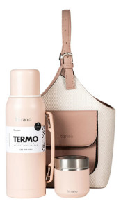 Kit Completo 1lt Terrano + Matera Nautica Bombilla De Regalo Rosado Mate Folkie